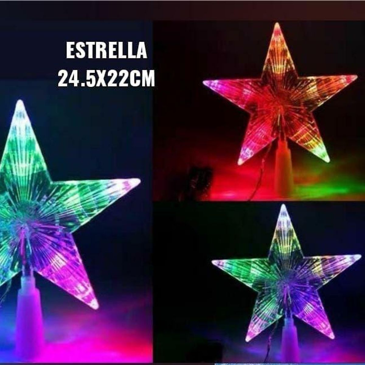 GENERICO - Estrella para árbol de navidad 15x17x3 cm Multi-color