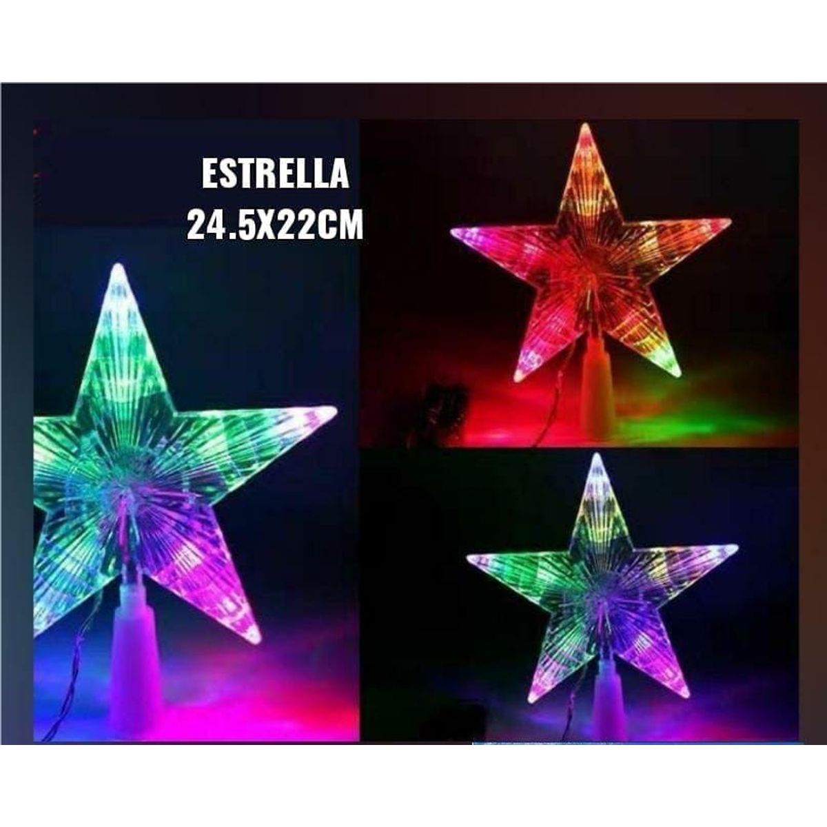 GENERICO - Estrella para árbol de navidad 15x17x3 cm Multi-color