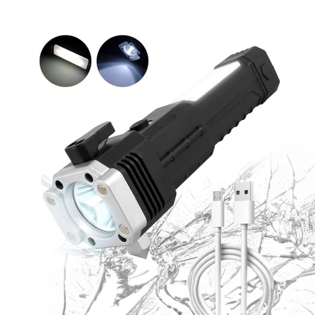 GENERICO - Linterna Martillo Recargable Usb Potente Luz Power Bank