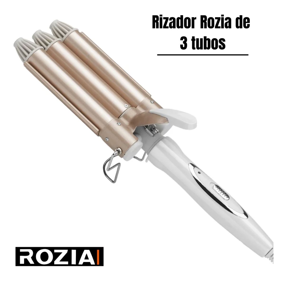 GENERICO - Rizadora Ondulador de Cabello Tenaza 3 Tubos.
