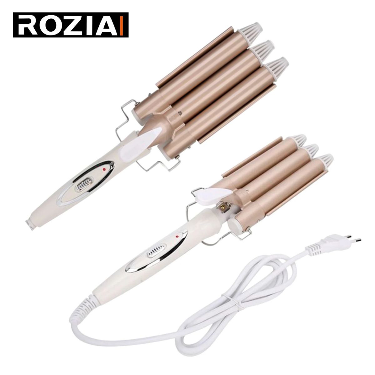 GENERICO - Rizadora Ondulador de Cabello Tenaza 3 Tubos.