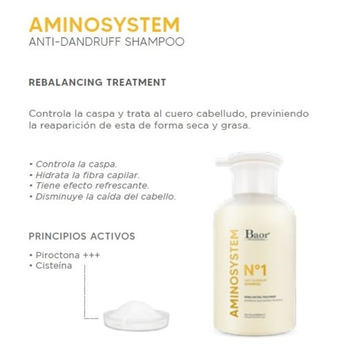 BAOR PROFESSIONAL - Shampoo Anticaspa 300ml + Acondicionador Baor Aminosystem