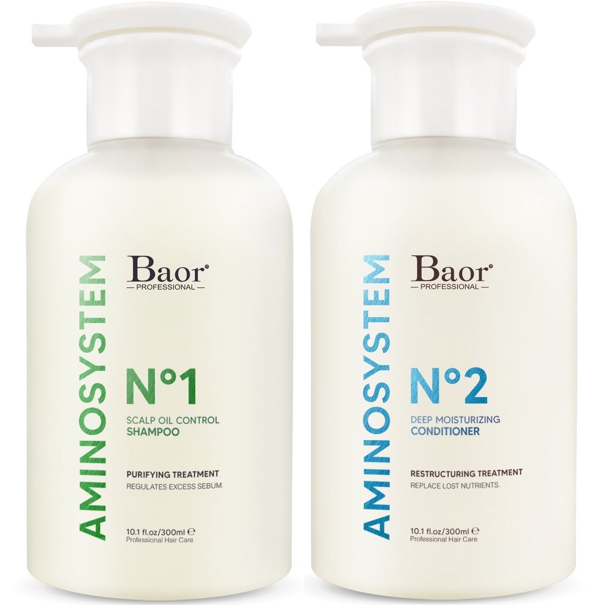BAOR PROFESSIONAL - Shampoo para Cabello Graso 300ml + Acondicionador Baor Aminosystem