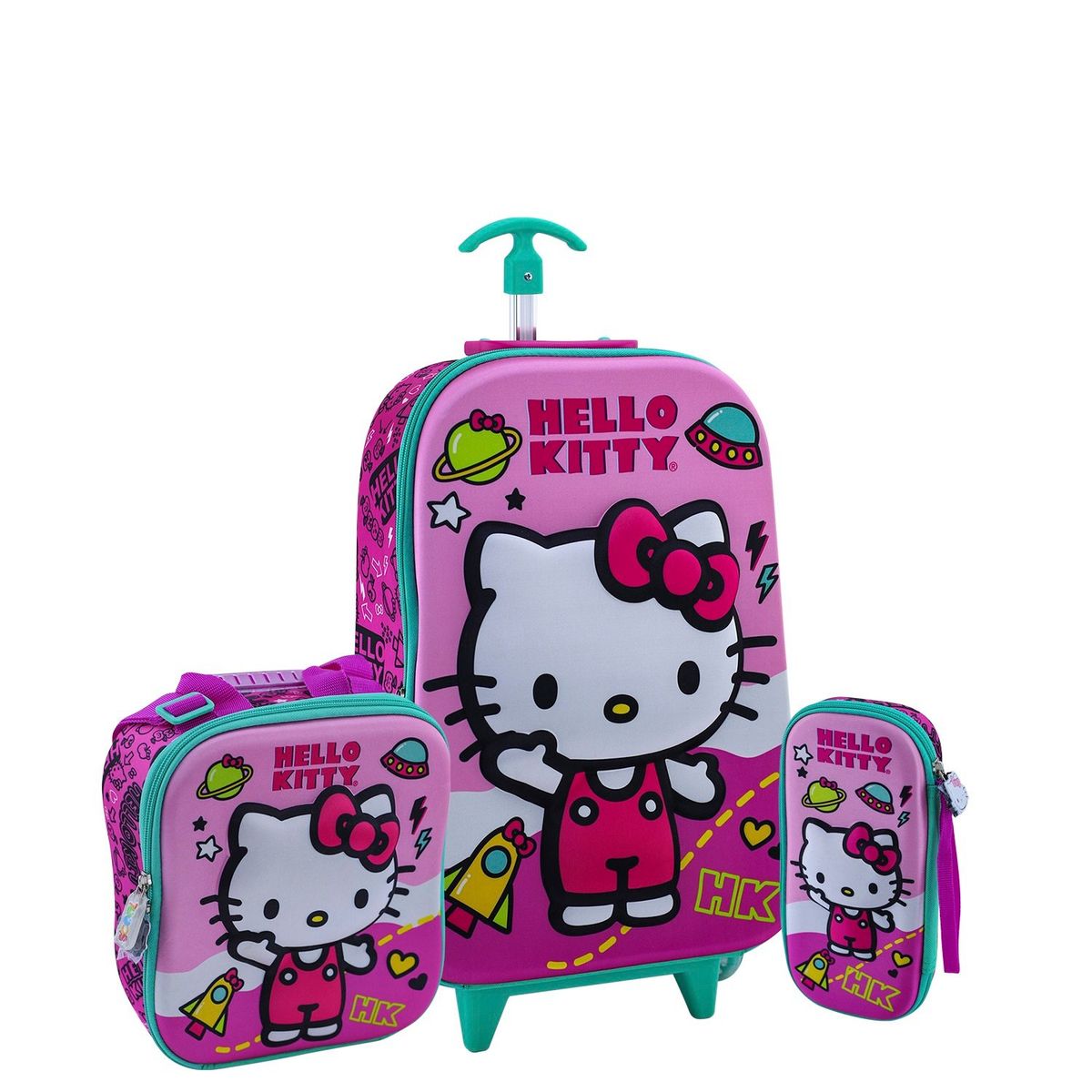 SCOOL - Set Maleta Full 3D EVA Triple Rueda Scool Ranger - HELLO KITTY