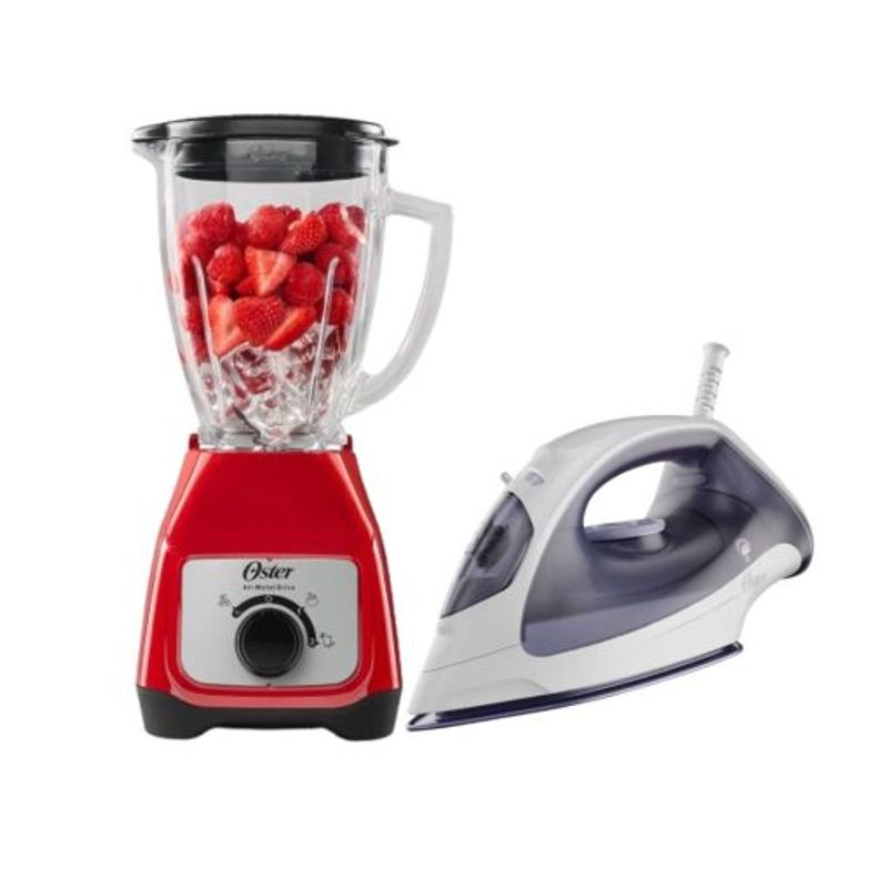 OSTER - Licuadora 15L de 550W BLSTKAGRRD + Plancha de Vapor GCSTBS3802