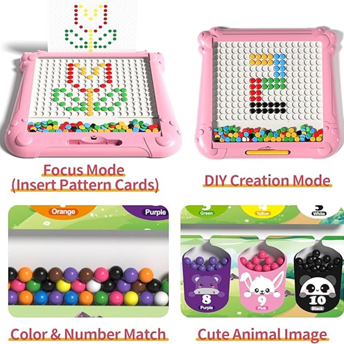 GENERICO - Juguete Montessori imantado 2 en 1 parante Rosa