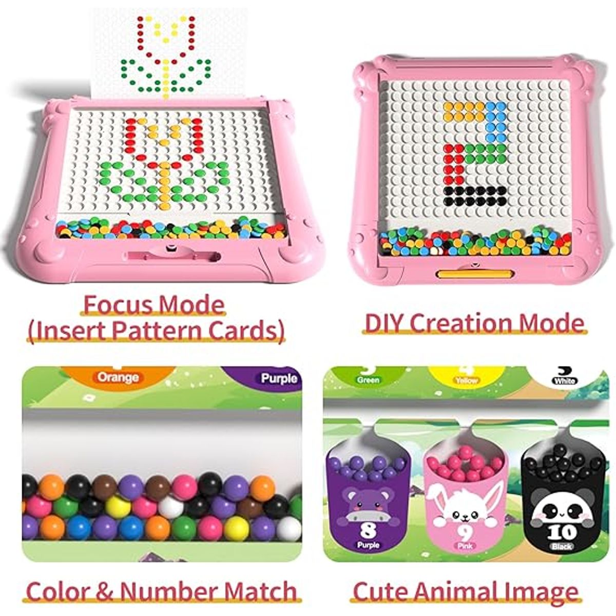 GENERICO - Juguete Montessori imantado 2 en 1 parante Rosa