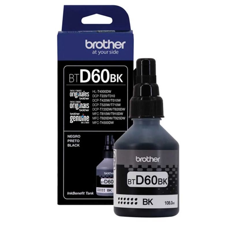 BROTHER - Botella de Tinta Brother BTD60BK Negro rinde 6500 páginas
