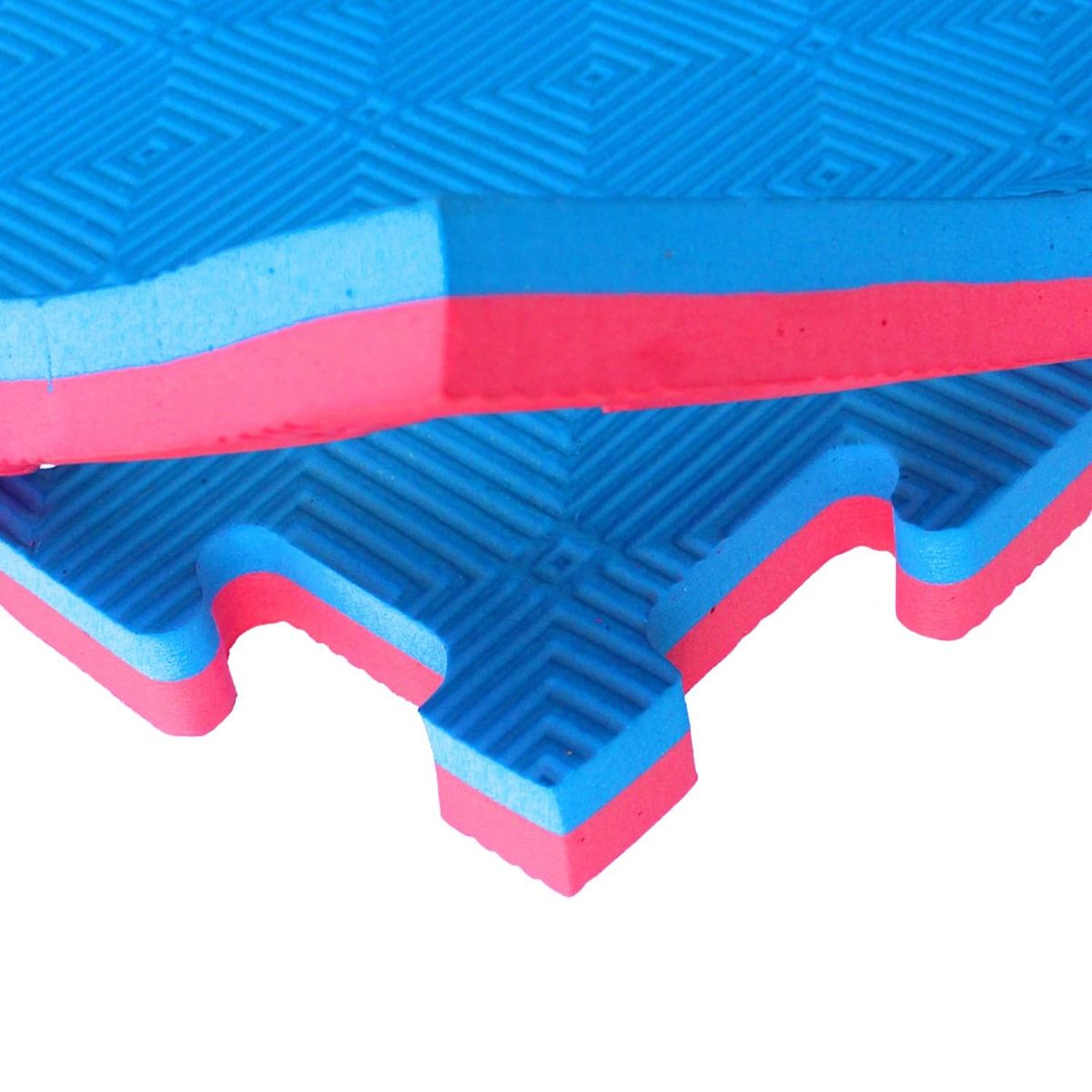 QRUBBER - Plancha Tatami Rojo  Azul 1m x 1m x 2.5 cm QRubber