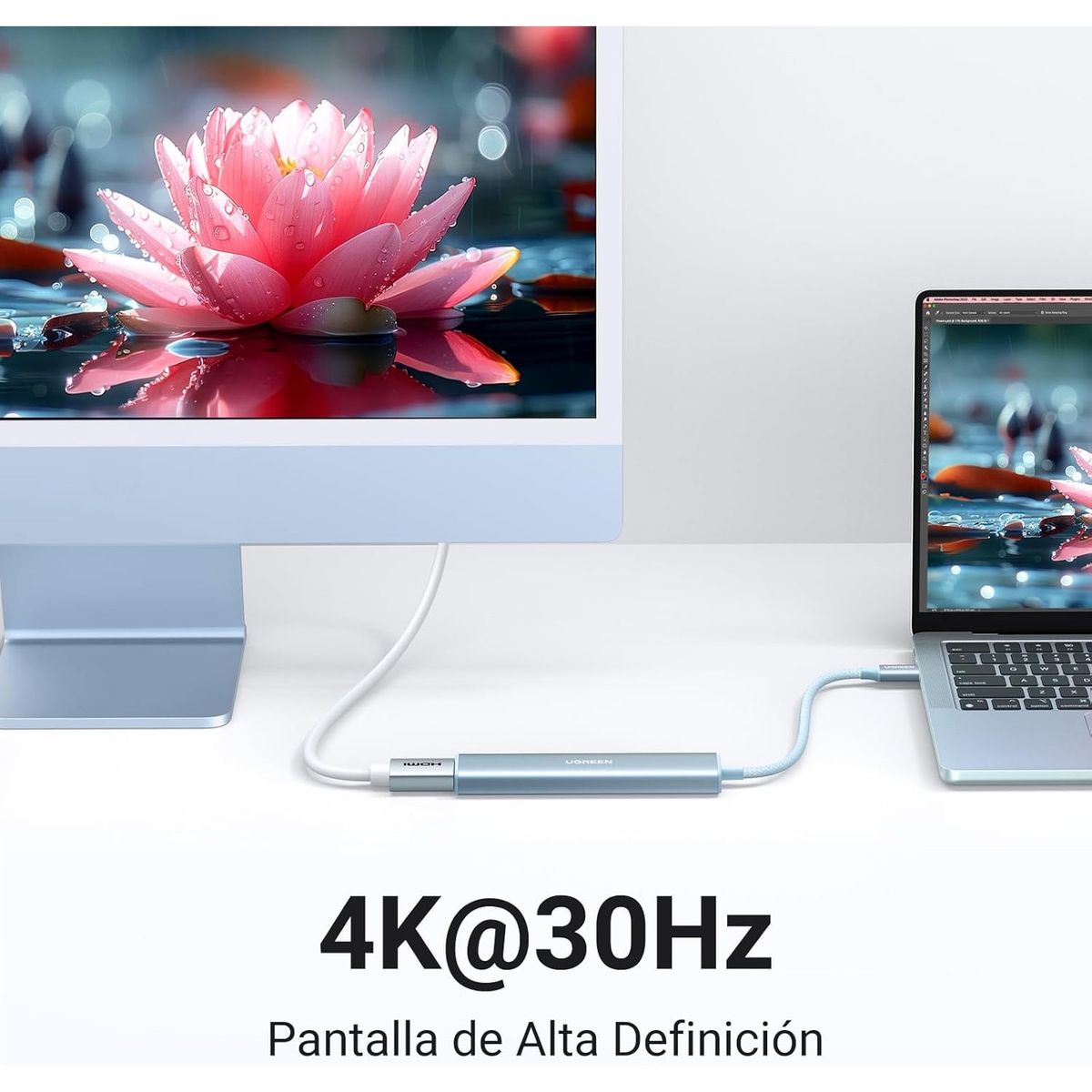 UGREEN - Ugreen Hub 5 En 1 USB-C HDMI 4K 3x USB-A 3.0 PD 100W CM478 - 35581