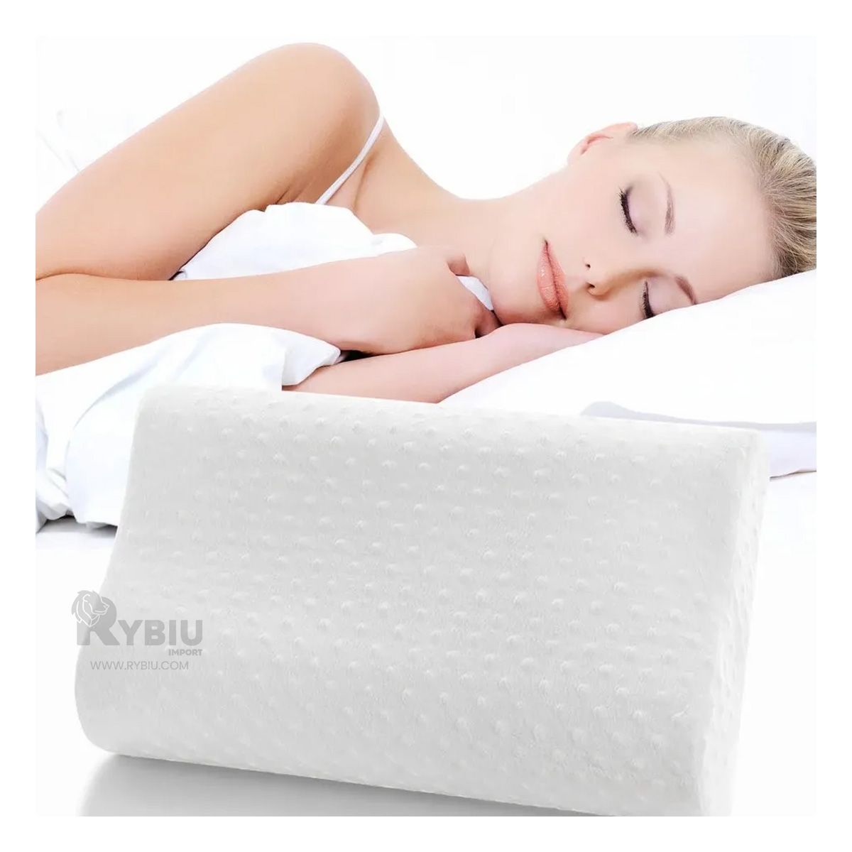 RYBIU IMPORT - Almohada Viscoelastica de Blanco Y+Papel de Regalo