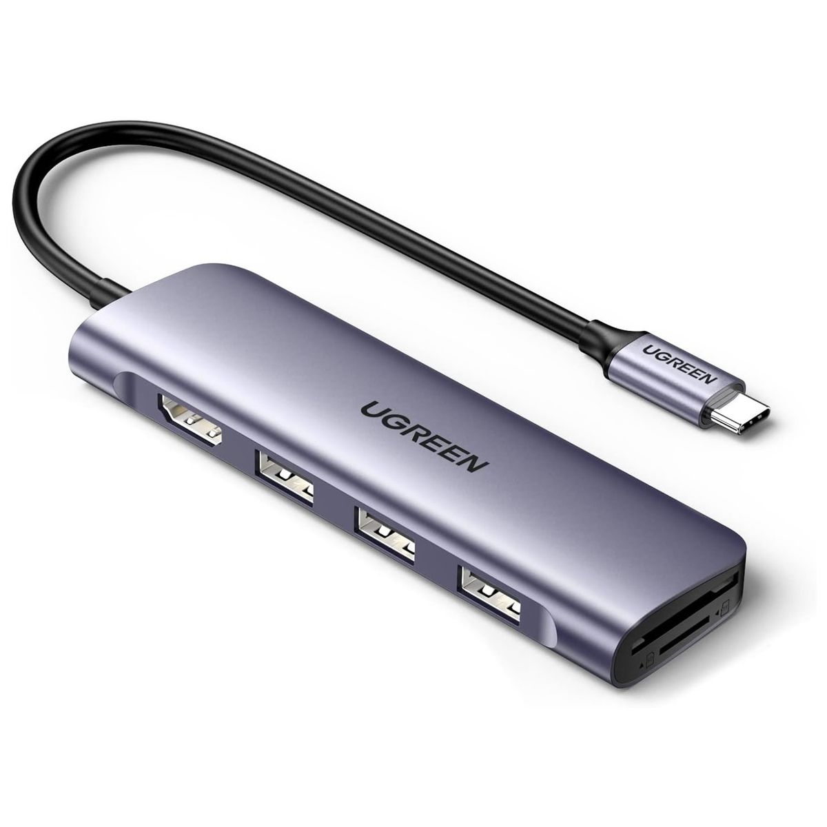 UGREEN - Ugreen Hub USB-C 6 en 1 4K HDMI USB 3.0 SD/TF CM195 - 70410