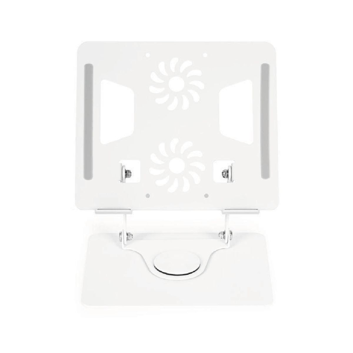 S&T - Soporte de Metal S&T para laptop 11-17” Gira 360° Ventiladores Dobles HL906F-S Blanco