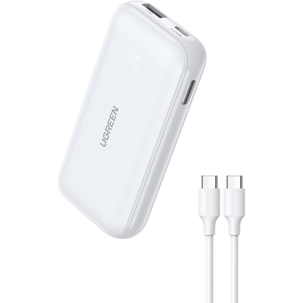 UGREEN - Ugreen Power Bank Mini 10000mAh Carga Rápida Blanco PB501 - 25189