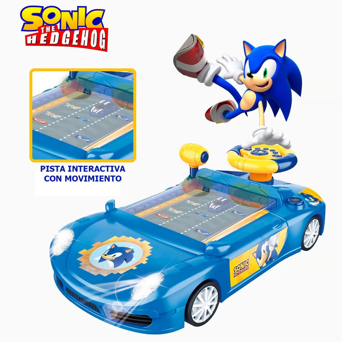 SONIC - Carro Auto de Carrera Consola SONIC con Luces y Sonido