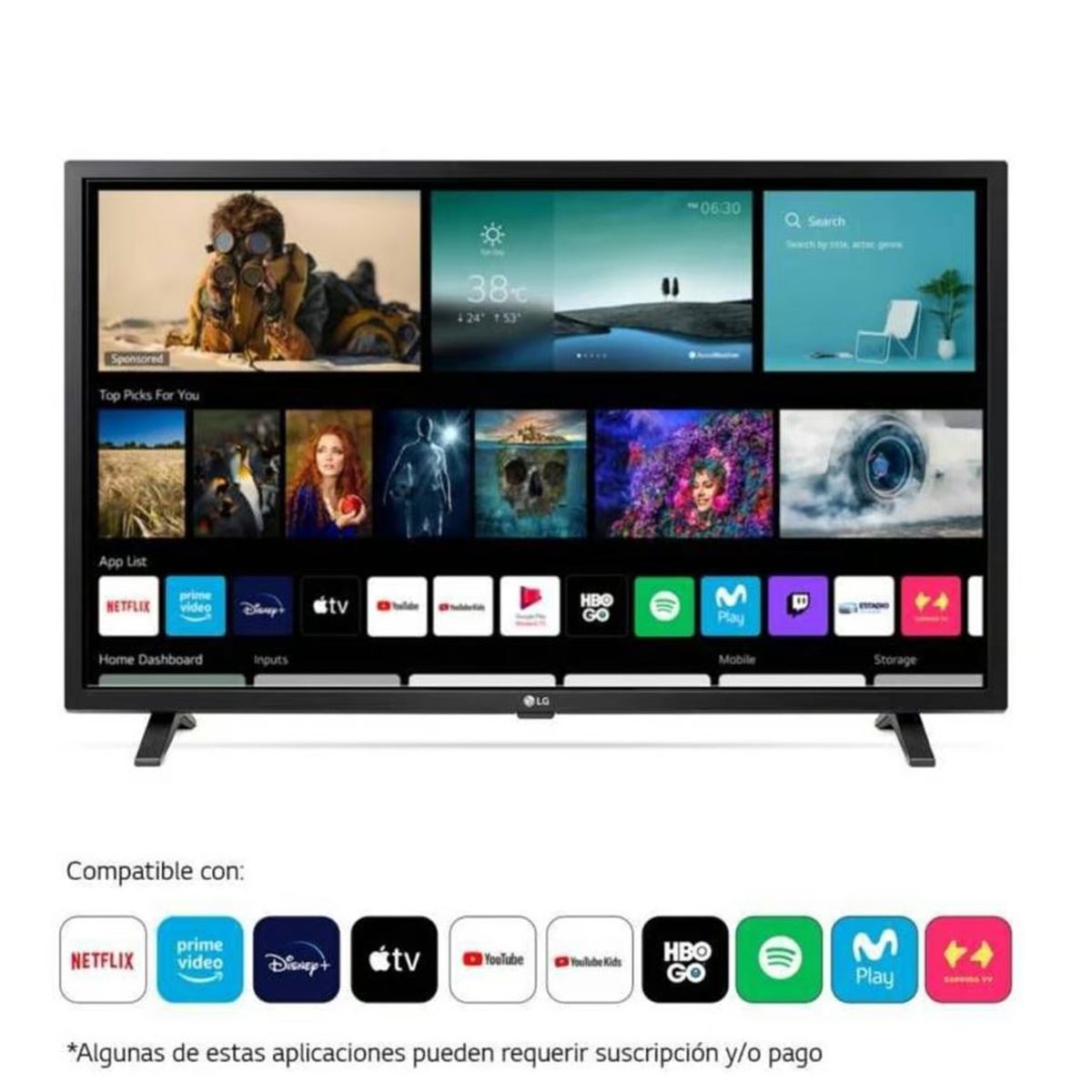LG - Televisor LG 32 LED Smart TV HD con ThinQ AI 32LQ600BPSA