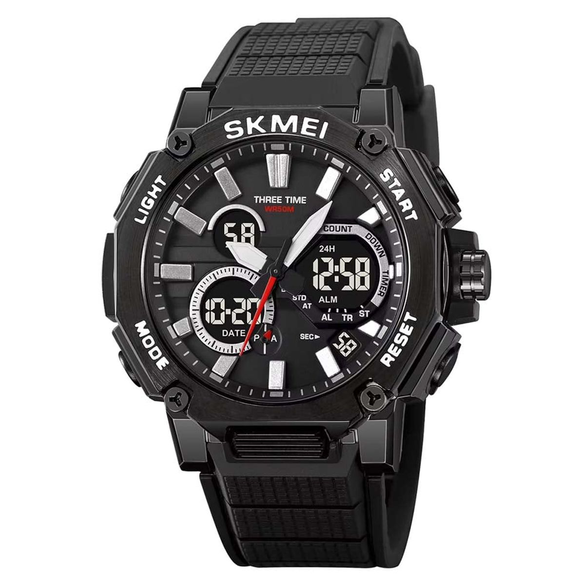 SKMEI - Reloj Skmei 2219 Hombre Dual Deportivo 3 Tiempos Multifunción - Negro