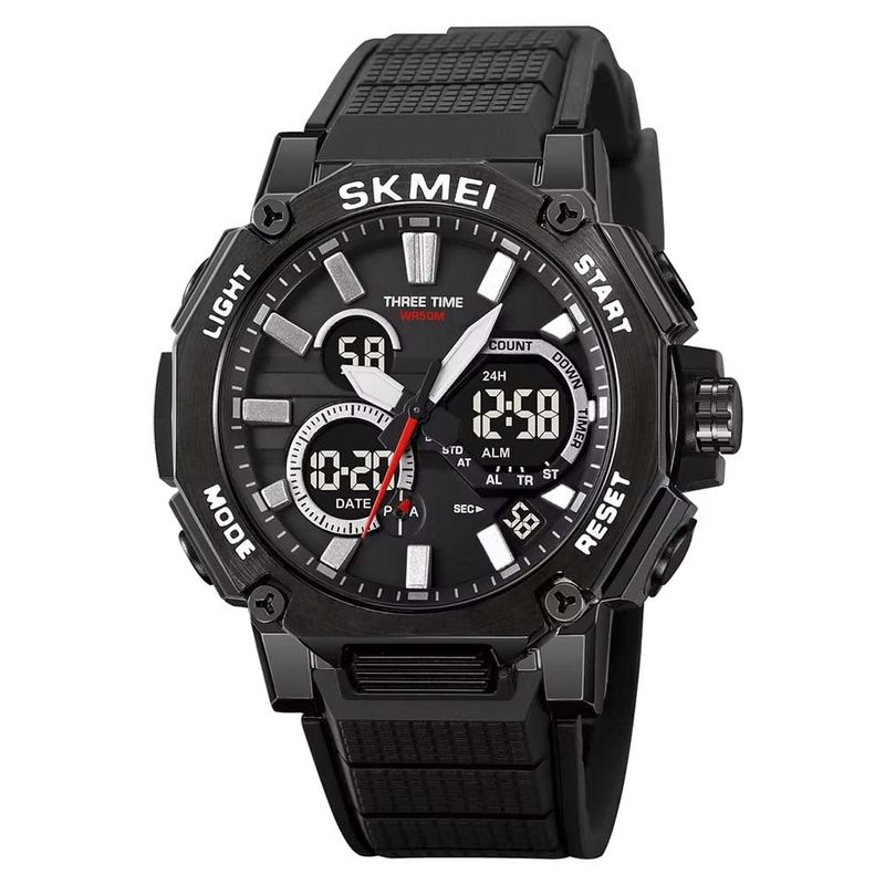 SKMEI - Reloj Skmei 2219 Hombre Dual Deportivo 3 Tiempos Multifunción - Negro