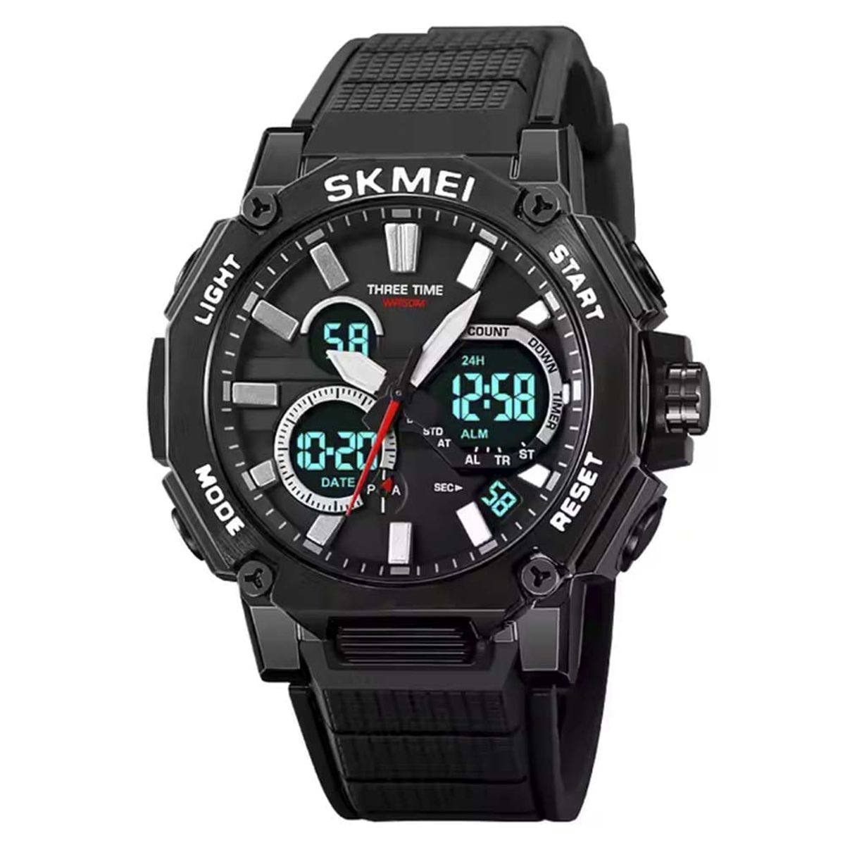SKMEI - Reloj Skmei 2219 Hombre Dual Deportivo 3 Tiempos Multifunción - Negro