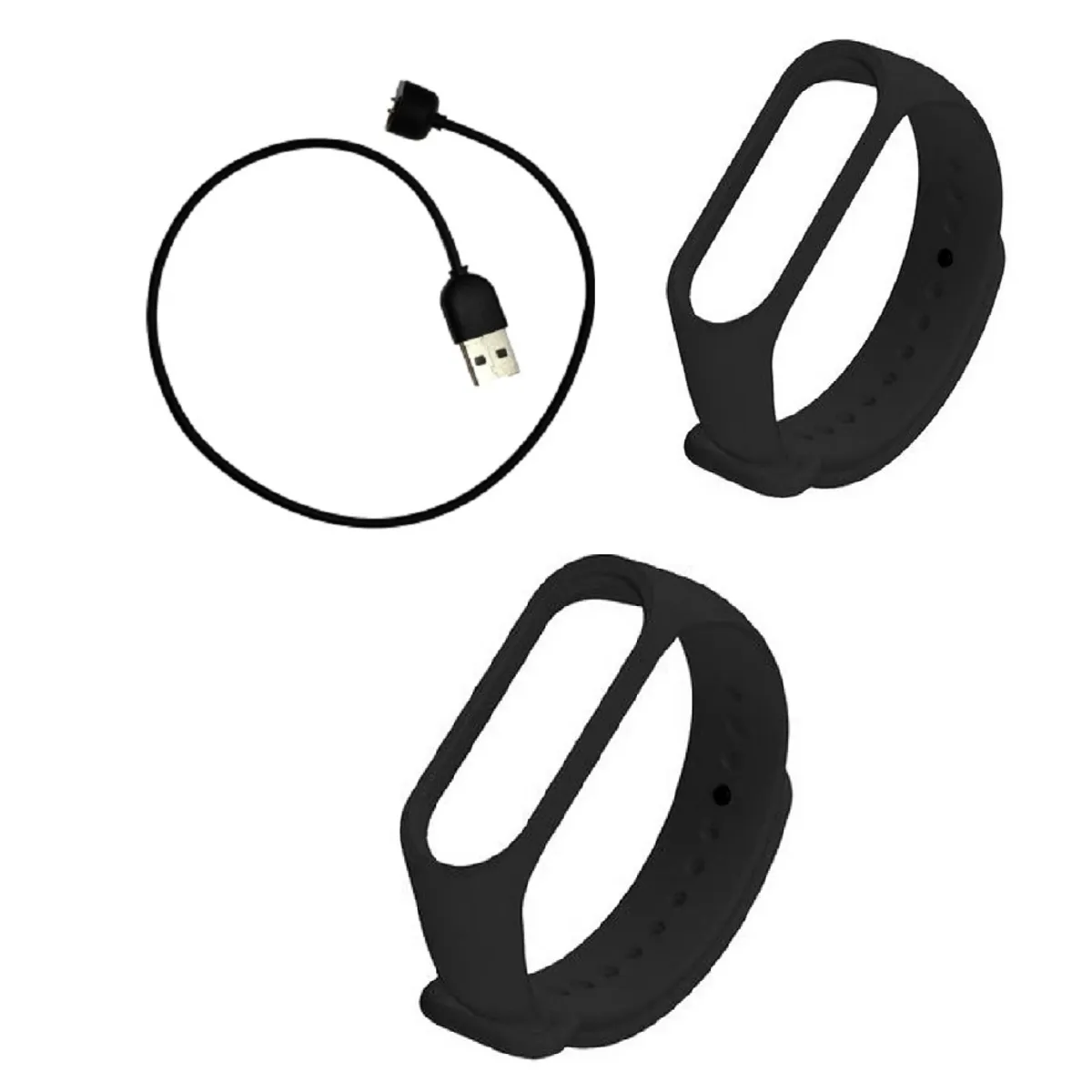 GENERICO - Cargador + 2 correas Para Xiaomi Mi Band 5, 6
