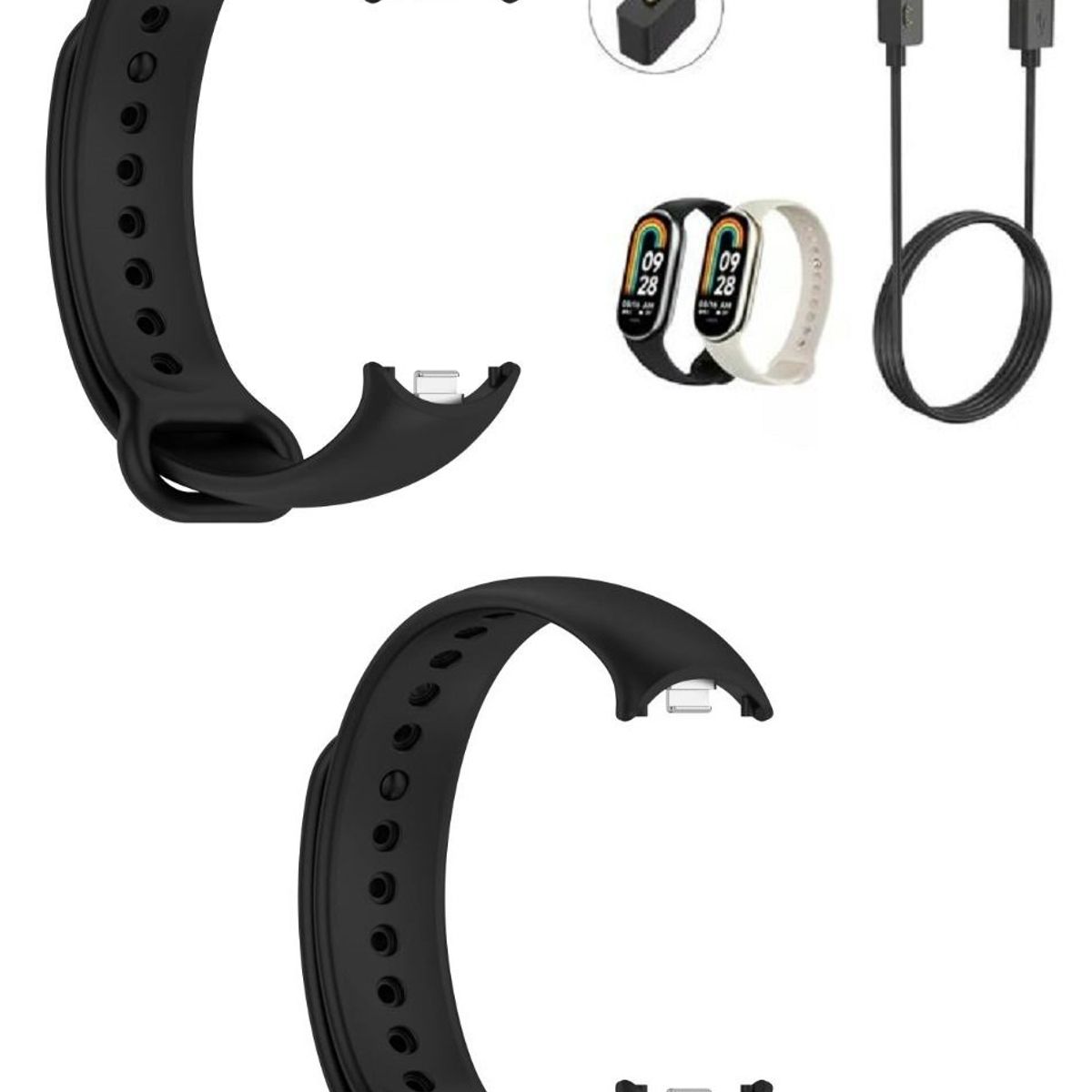 GENERICO - Cargador + 2 correas para Xiaomi Mi Band 8, 9, 10