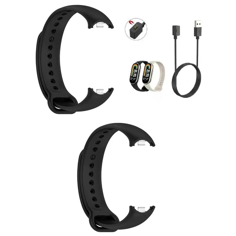 GENERICO - Cargador + 2 correas para Xiaomi Mi Band 8, 9, 10