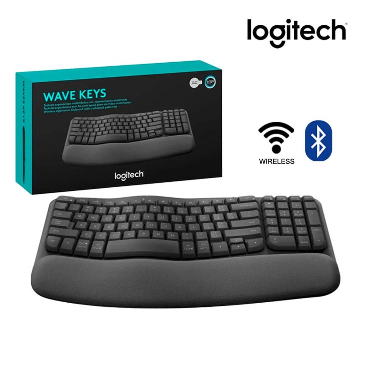LOGITECH - TECLADO LOGITECH ERGO WAVE WIRELESS BOLT BT  SP GRAPHITE