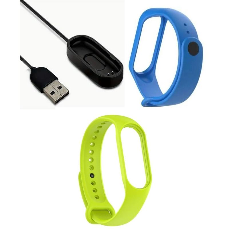 GENERICO - Cargador + 2 Correa Silicona para Xiaomi Band 4