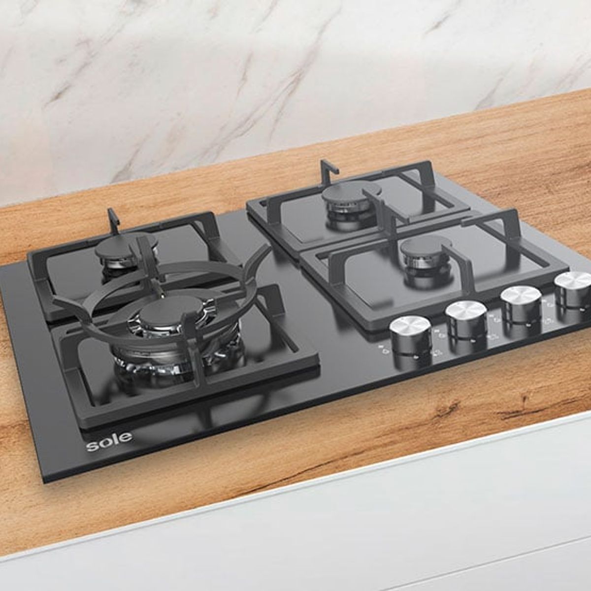SOLE - Cocina a Gas Empotrable Sole SOLCO040 4 Hornillas