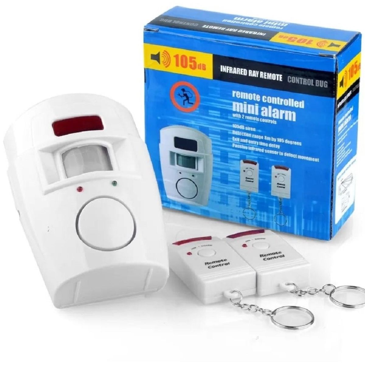 GENERICO - Set de Alarma para el Hogar Oficina Sensor Movimiento 2 Controles Remotos