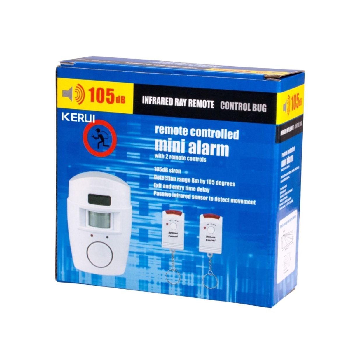 GENERICO - Set de Alarma para el Hogar Oficina Sensor Movimiento 2 Controles Remotos