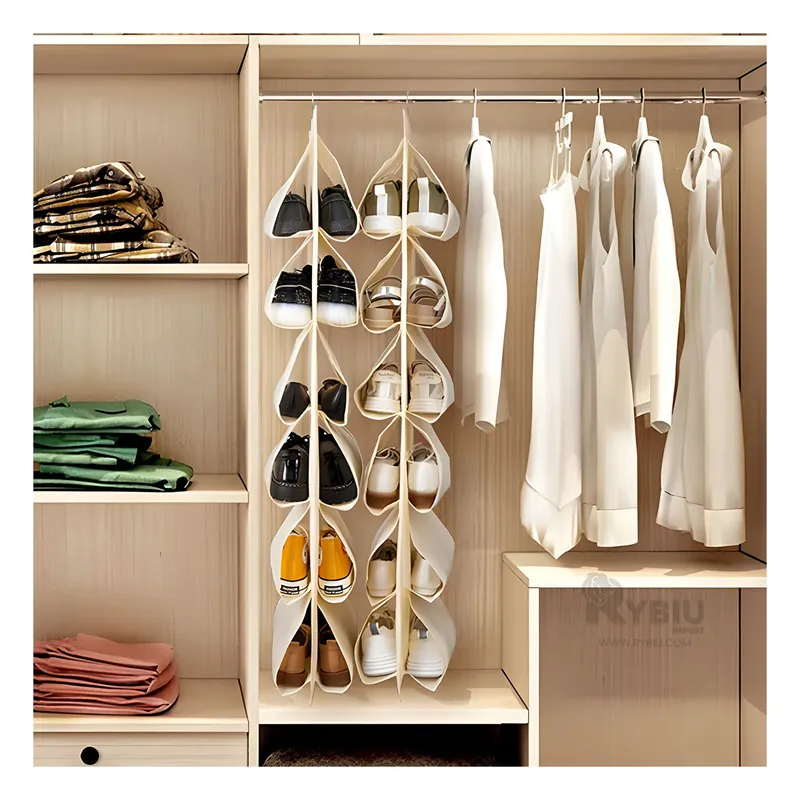 RYBIU IMPORT - Zapatera Organizadora de Sandalia en Crema Y+Papel de Regalo