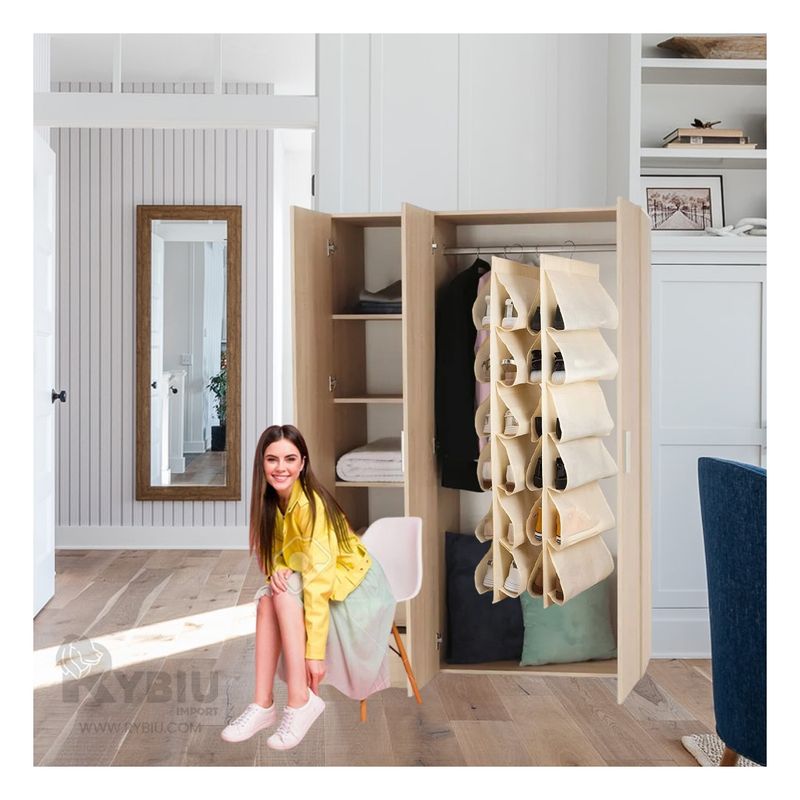 RYBIU IMPORT - Organizador Moderno de Ropero en Crema Y+Regalo Stickers