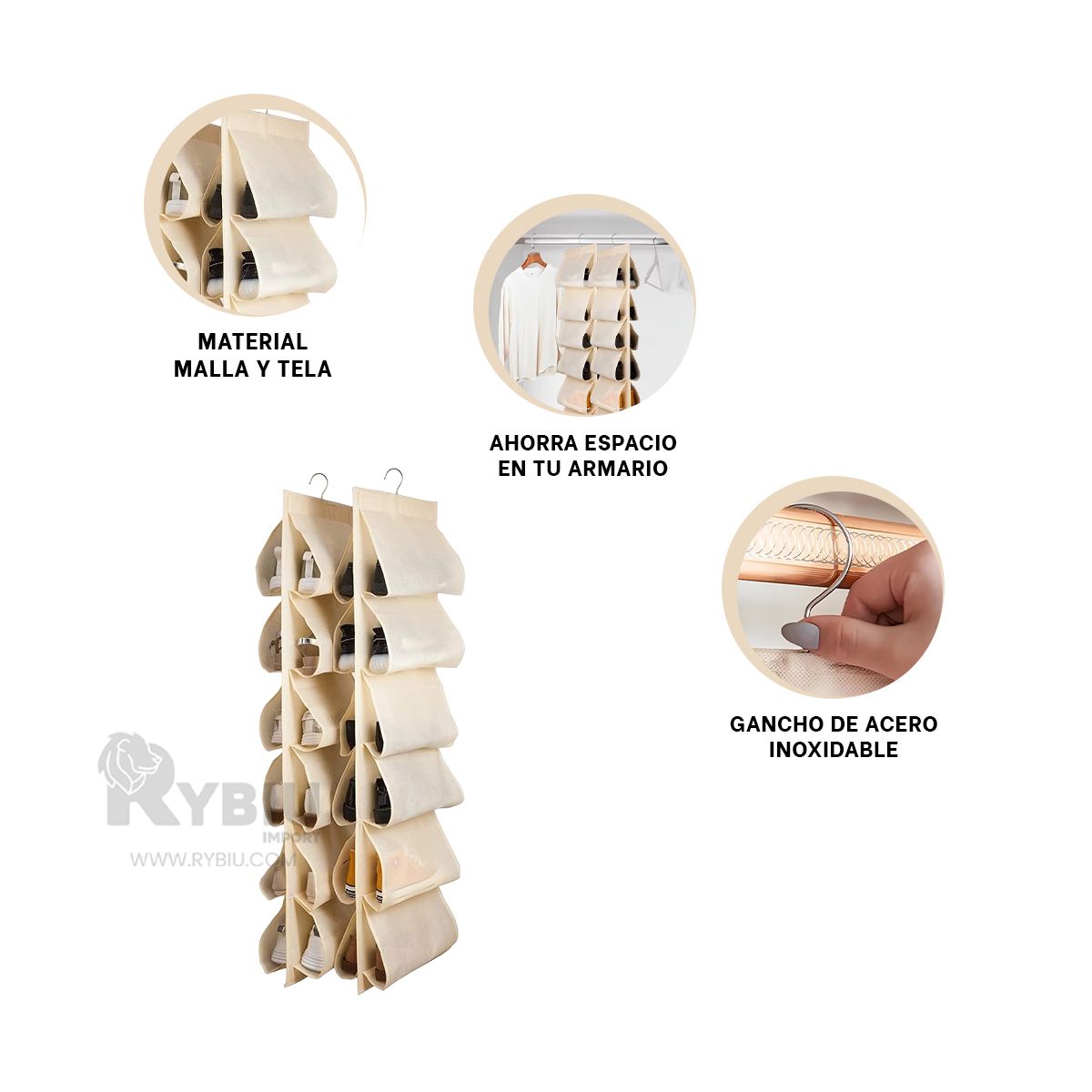 GENERICO - Estante de Zapatos en Tono Crema Y+Post-it Adhesivos
