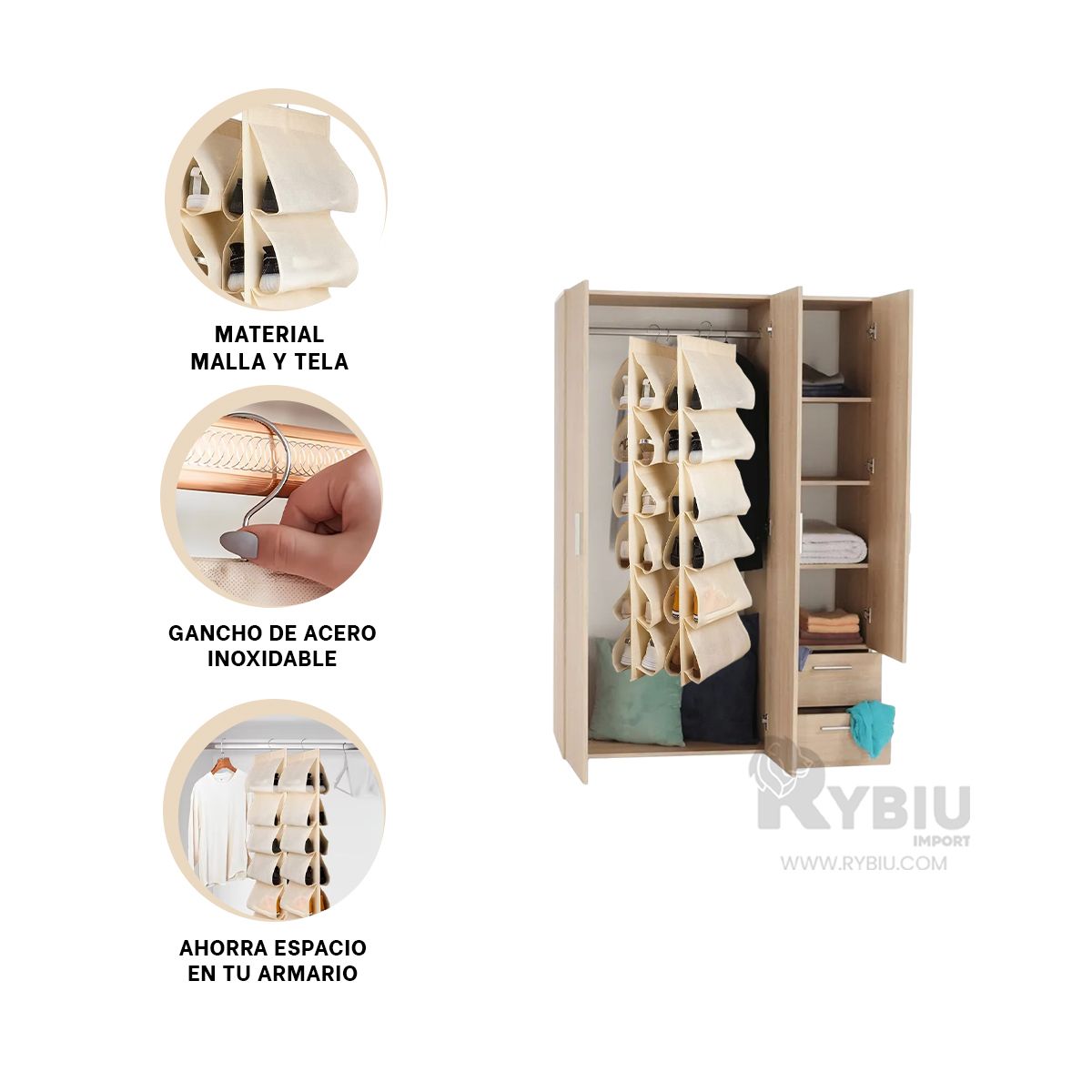 GENERICO - Estante de Zapatos en Tono Crema Y+Post-it Adhesivos