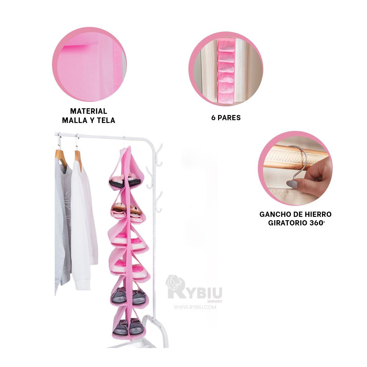 GENERICO - Organizador para Armario Color Rosado Y+Gift MiniAgenda