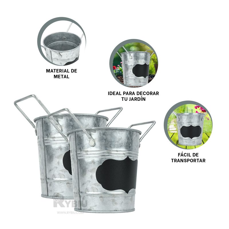 RYBIU IMPORT - Cubo Idoneo en Tono Plateado Y+Regalo Ligas para Peinar