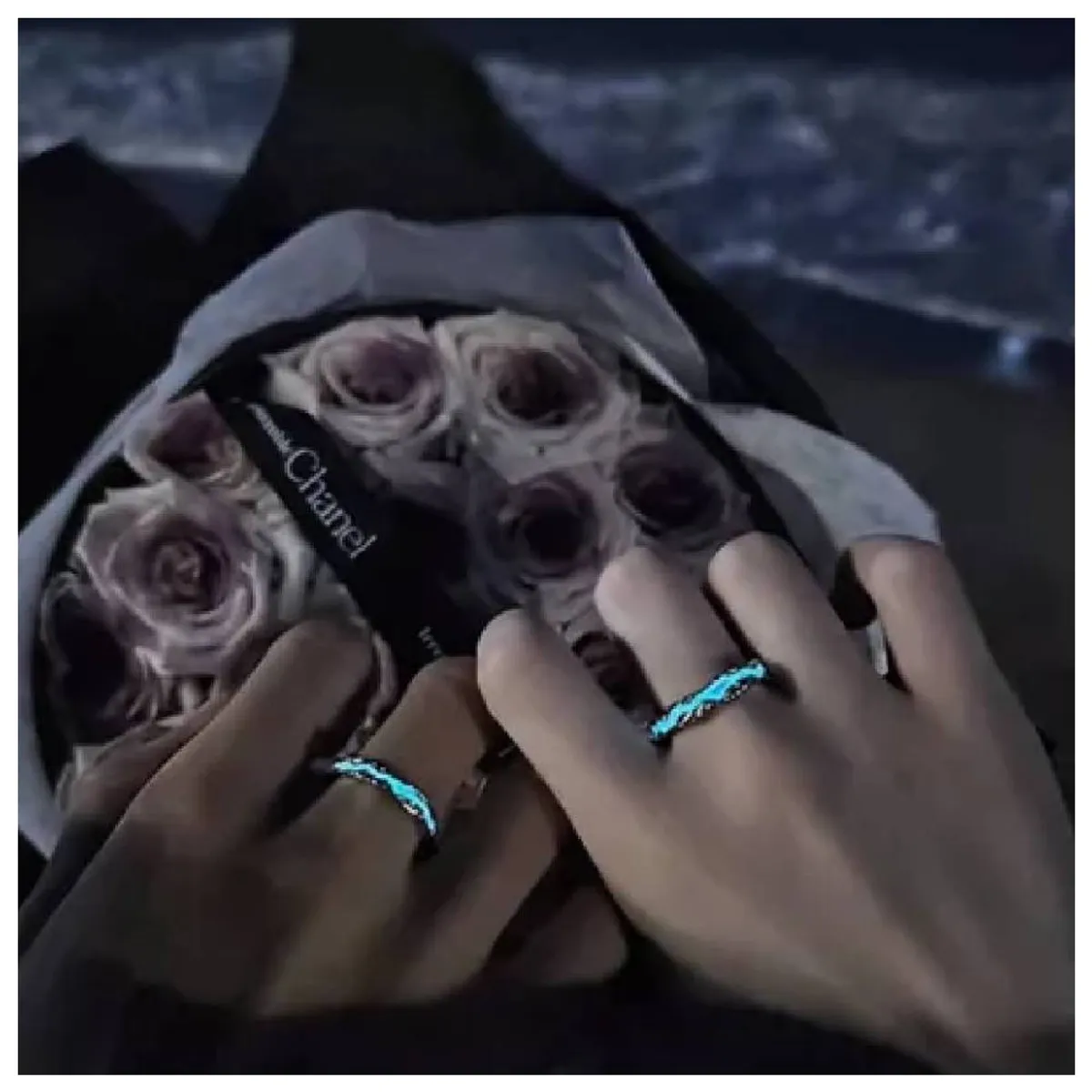 NO LOGO - Anillo Promesa Amor Regalo Aniversario Pareja 2 Luminoso