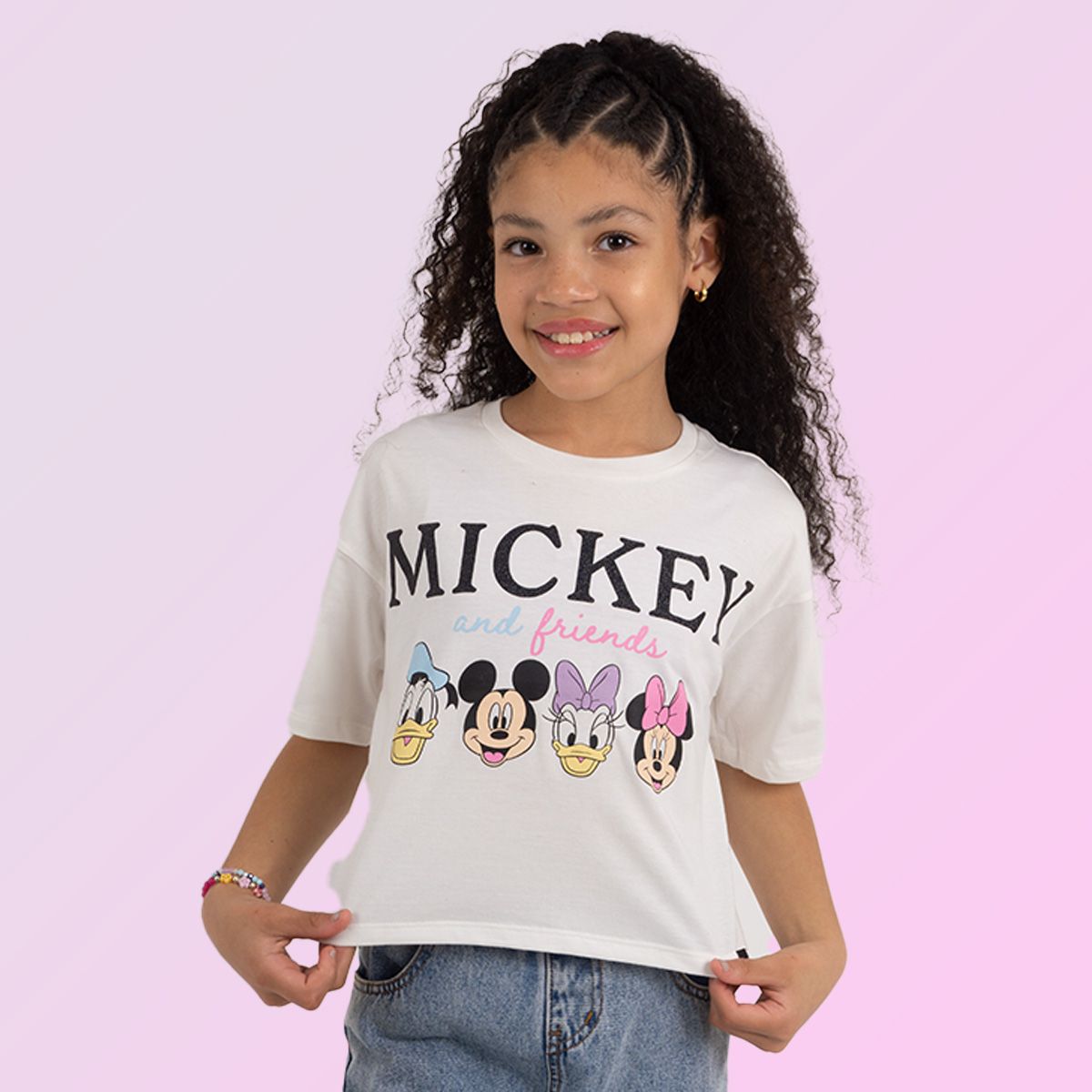DISNEY - POLO BAS MC NIÑA MINNIE MOUSE MARFIL