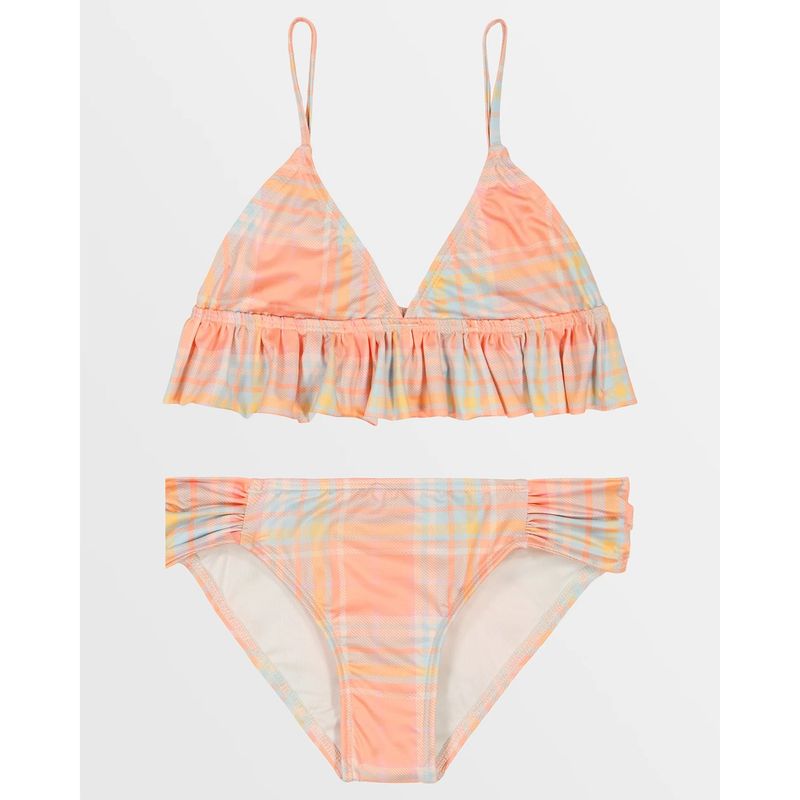 BILLABONG - Bikini Billabong Niña Girls Ur A Peach Ruffle Tri Bikini Multicolor BILLABONG