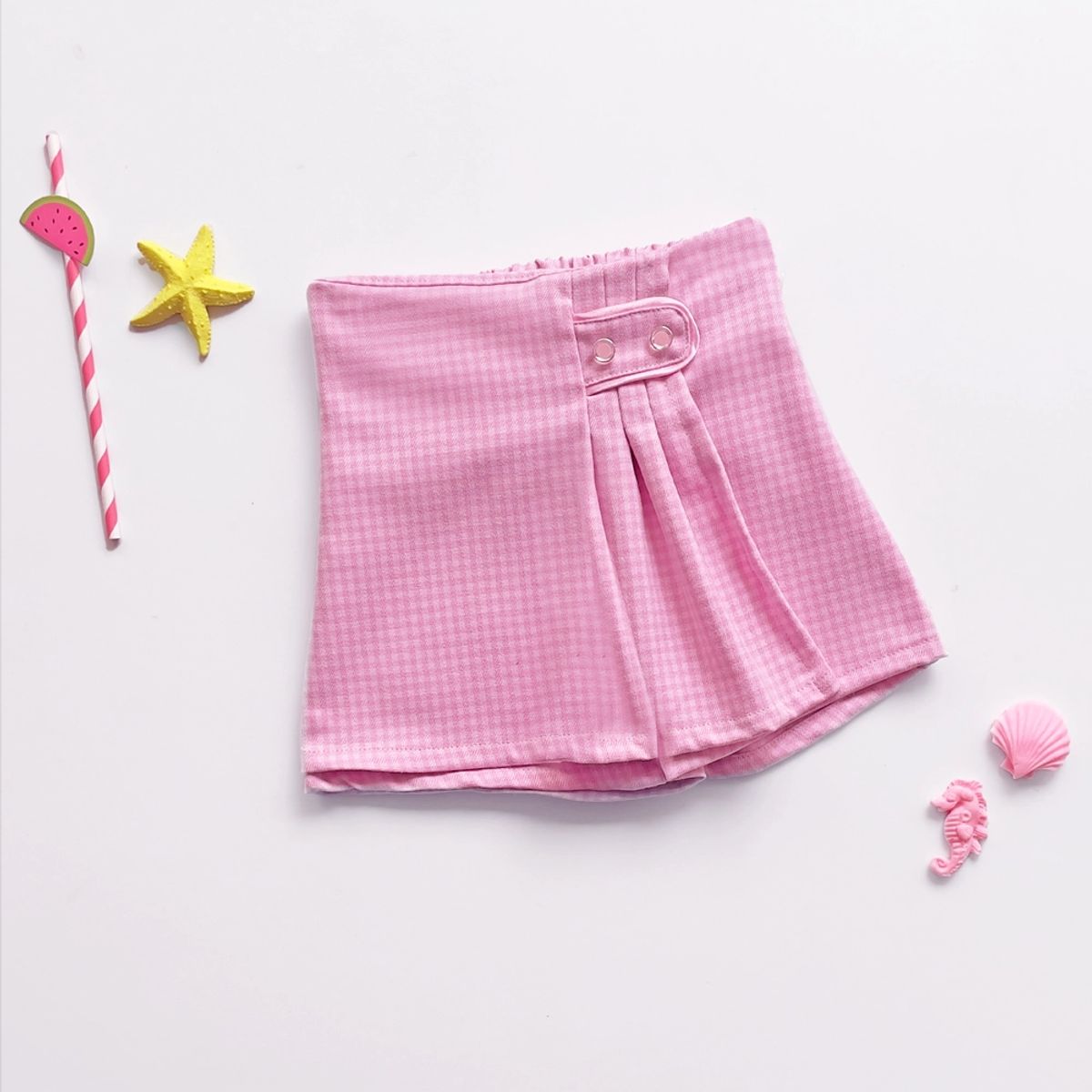 KIDS MASHMELO - Falda Short con Tableros y Botones para Niña - Kids Mahmelo