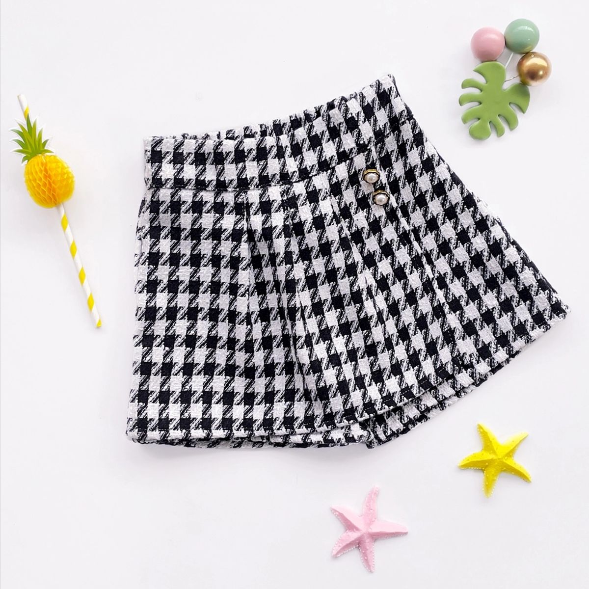 KIDS MASHMELO - Falda Short Chanel con Tableros para Niña - Kids Mahmelo