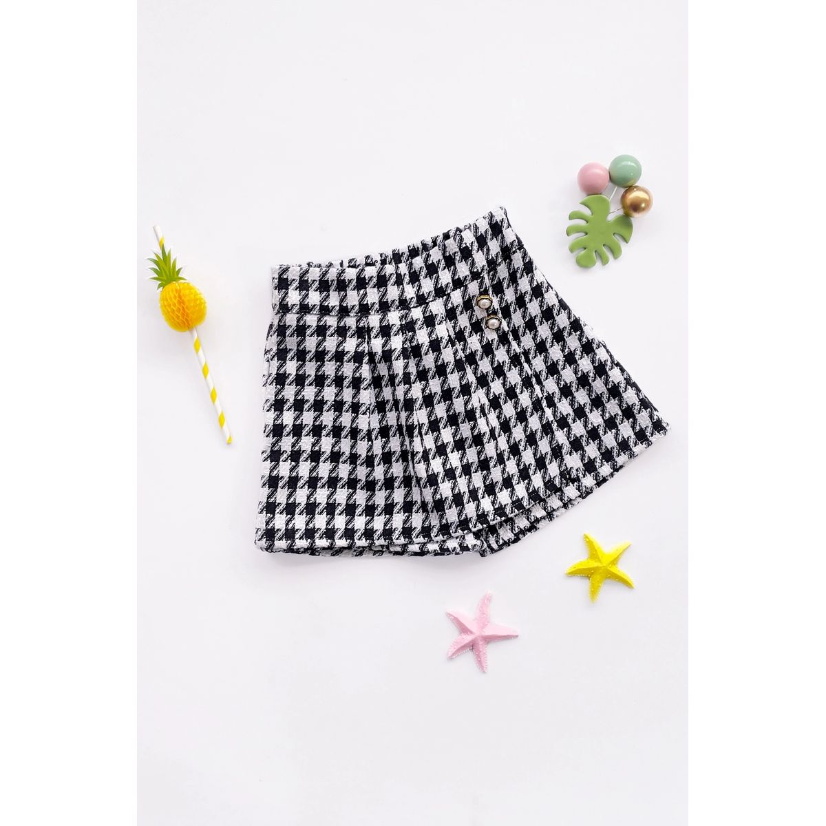 KIDS MASHMELO - Falda Short Chanel con Tableros para Niña - Kids Mahmelo