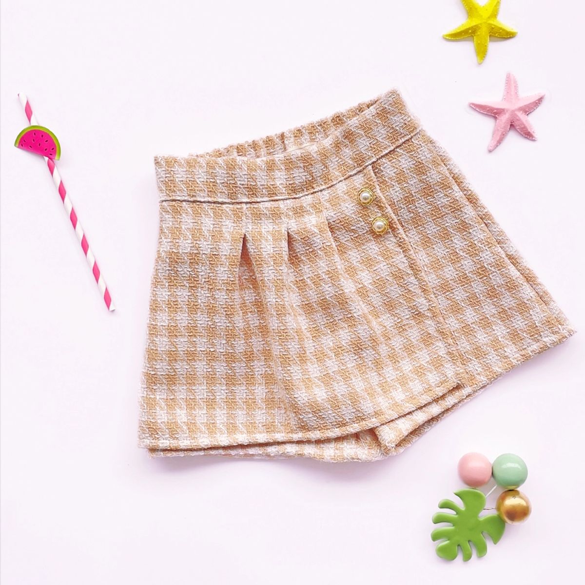 KIDS MASHMELO - Falda Short Chanel con Tableros para Niña - Kids Mahmelo