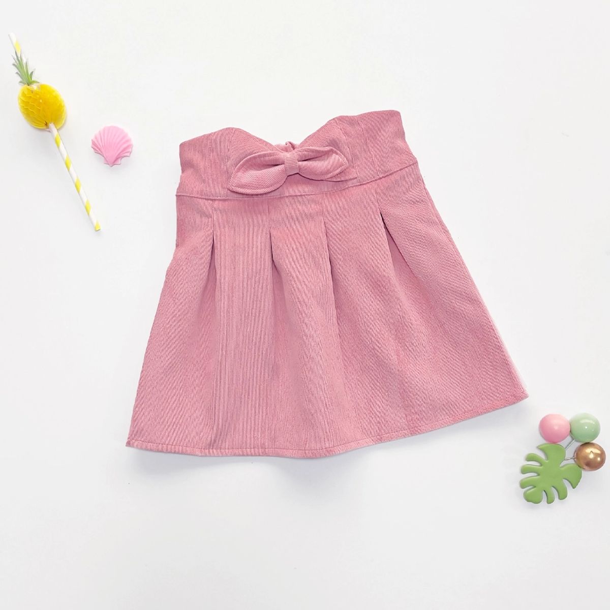 KIDS MASHMELO - Falda de Corduroy con Lazo para Niña - Kids Mahmelo