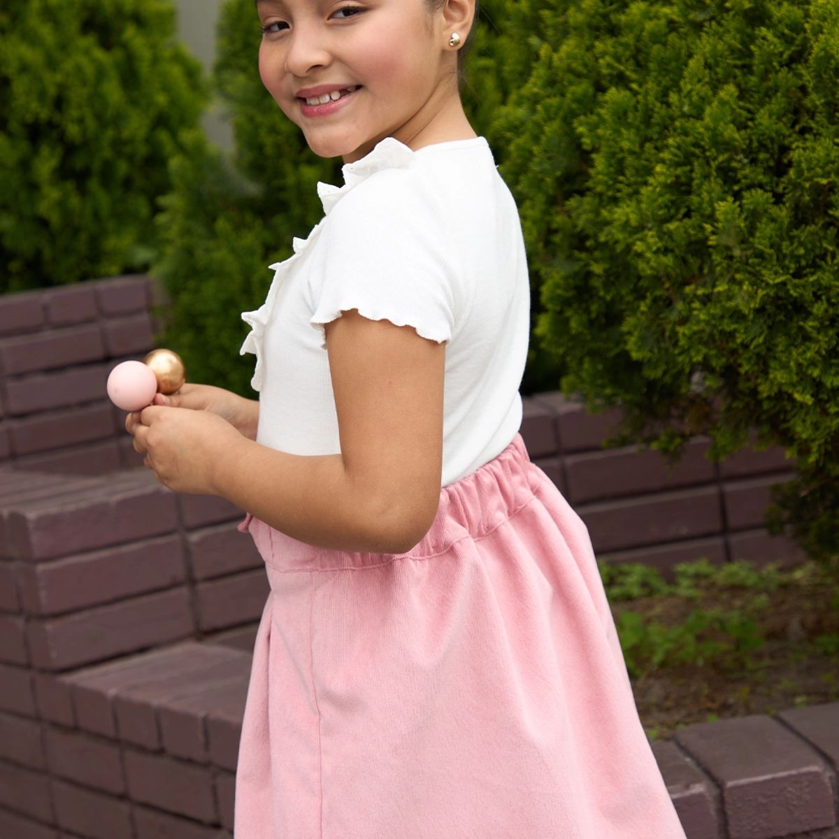 KIDS MASHMELO - Falda de Corduroy con Lazo para Niña - Kids Mahmelo