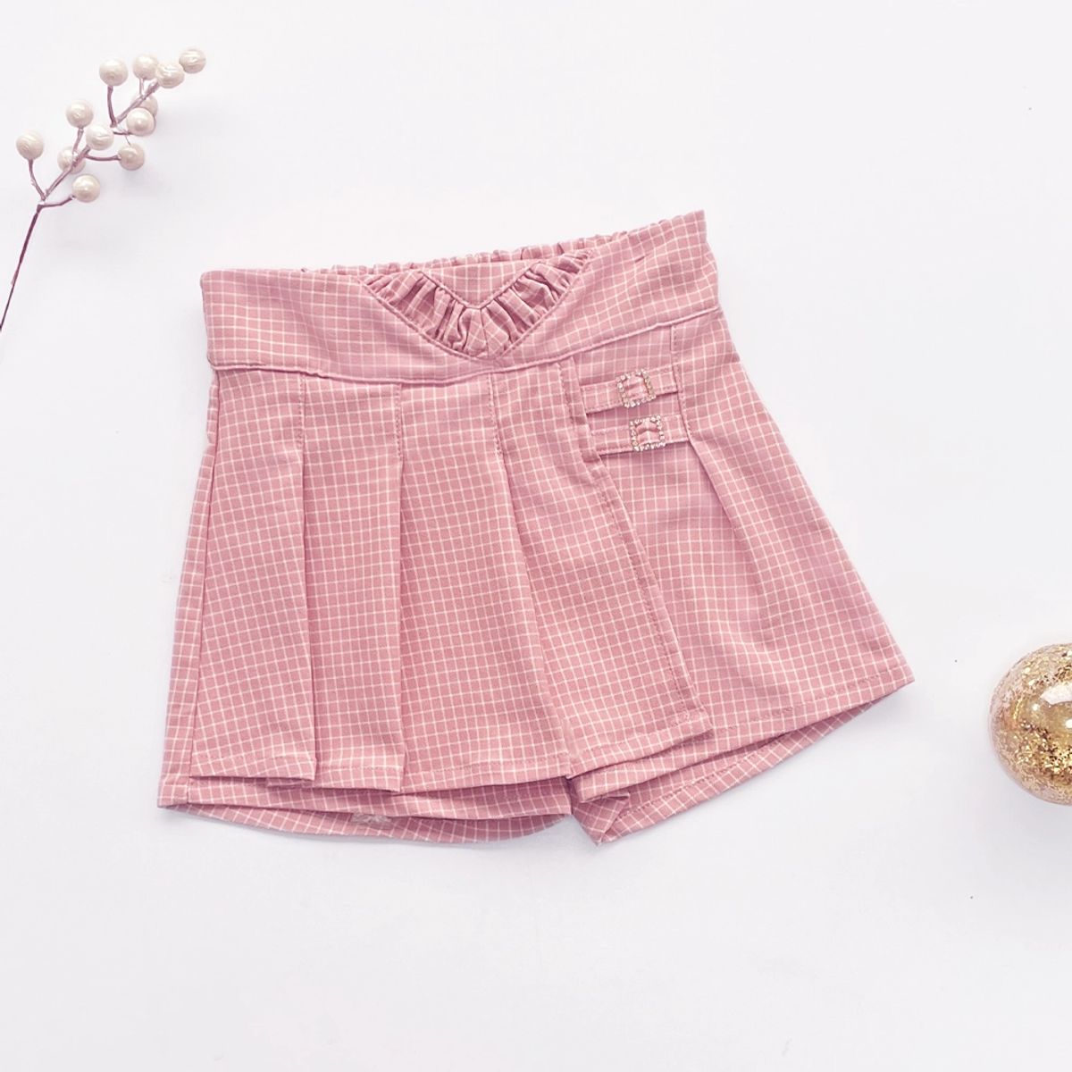 KIDS MASHMELO - Falda Short a Cuadros para Niña - Kids Mashmelo