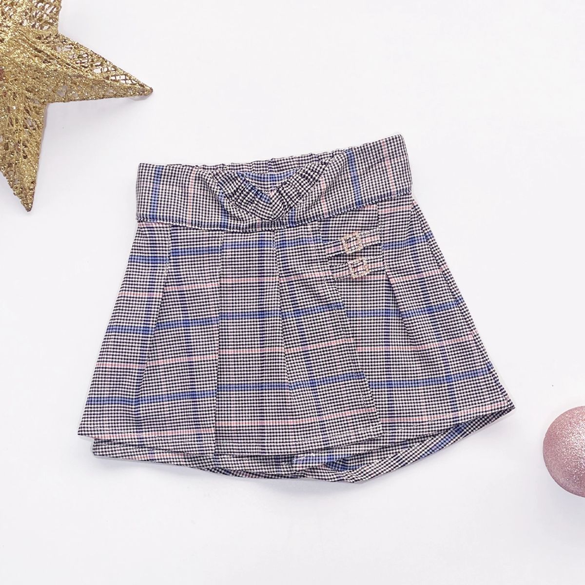 KIDS MASHMELO - Falda Short a Cuadros para Niña - Kids Mashmelo