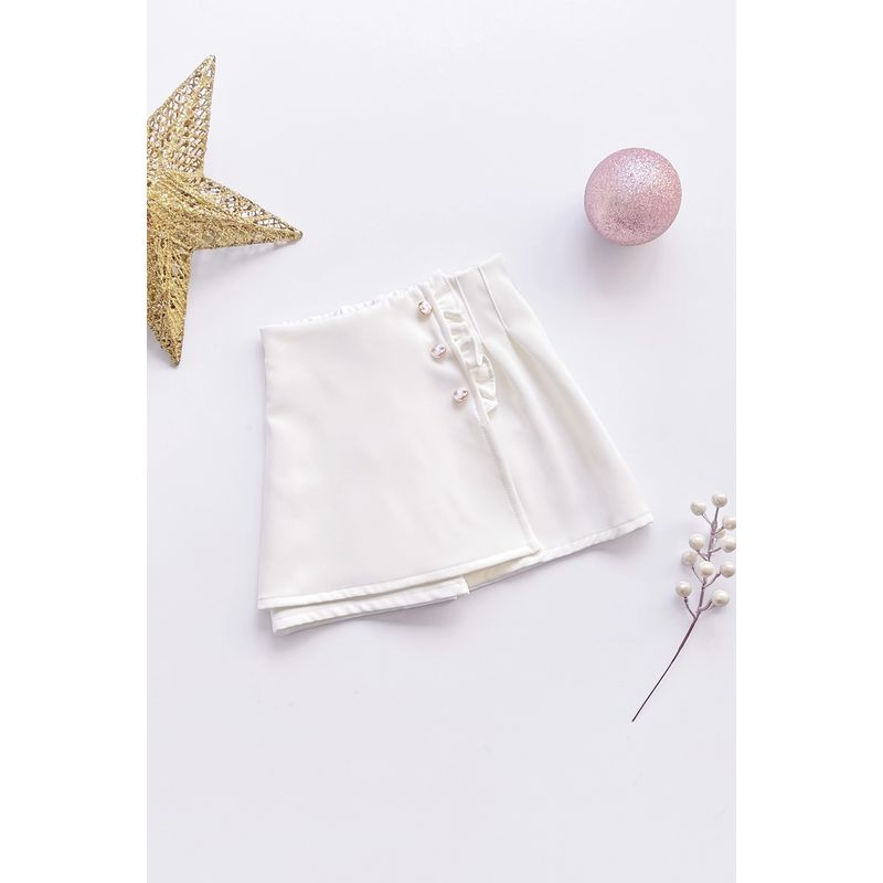 KIDS MASHMELO - Falda de Color Entero con Solapa y Venas para Niña - Kids Mashmelo