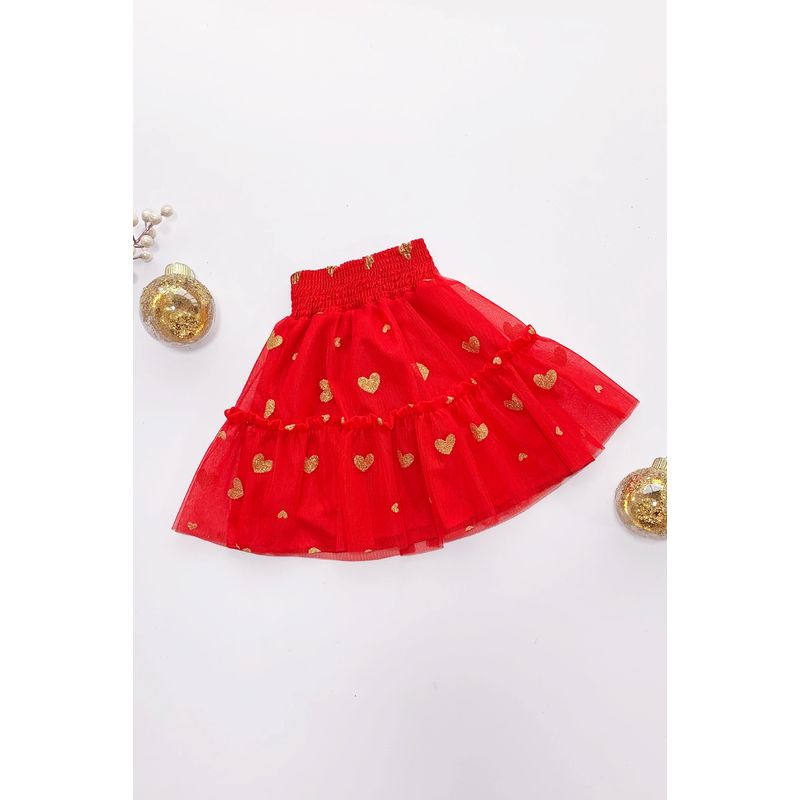 KIDS MASHMELO - Falda en Tull de Corazones para Niñas -Kids Mashmelo
